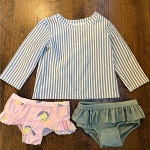 H&M Baby Rash Guard and Bottoms (3 pc set) size 3-6 months